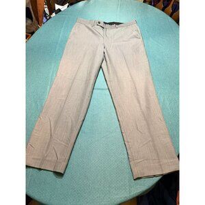Nautica BrownFlat-Front Dress Pants 34W x 29L Polyester Blend Mens Business Casu